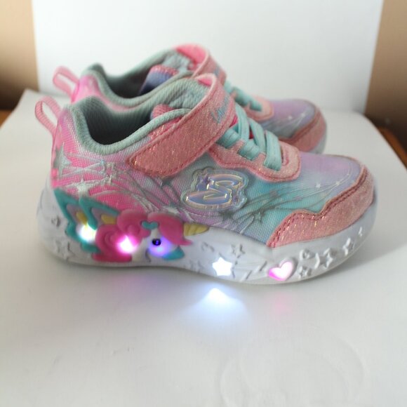 Skechers Size 7 Light Up Unicorn Design Runners - Picture 1 of 4